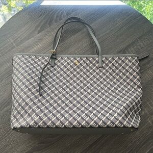 Tory Burch geo logo top zip tote bag